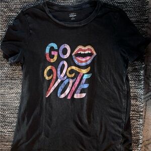 Anthropologie Black Graphic Tee - Short Sleeve